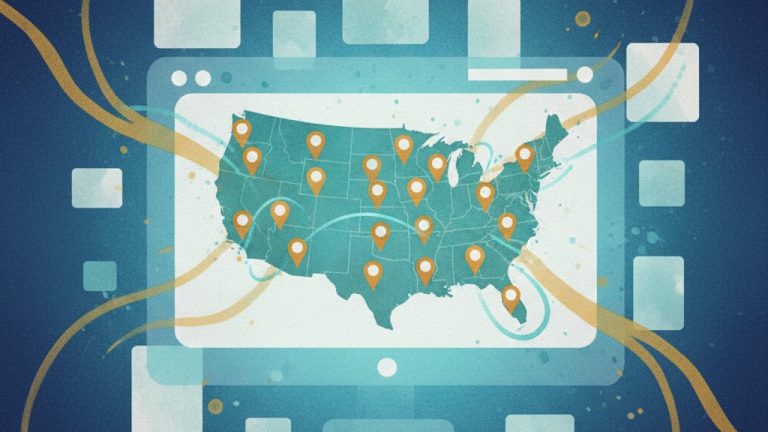 a map showing Location Pages on a Website to boost Local SEO